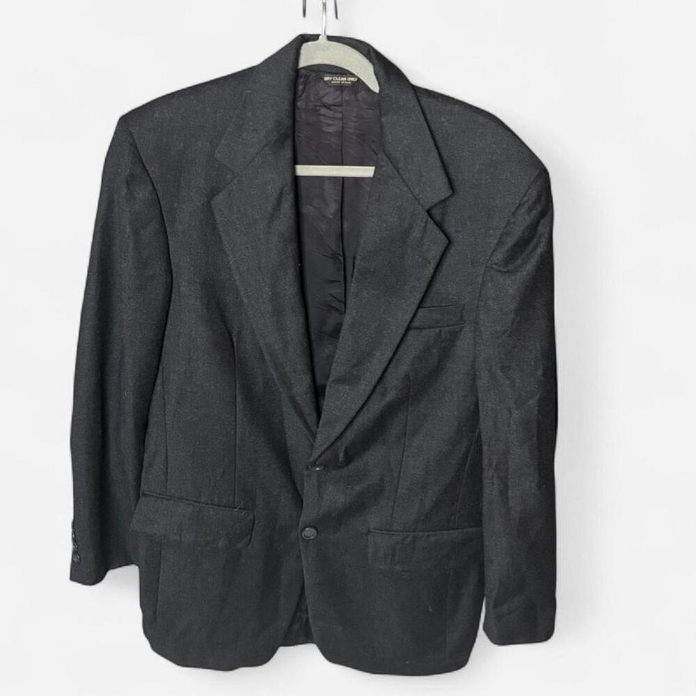 Vintage Bill Blass Boardroom Grey Wool Blazer Sport Coat - most likely a 38R